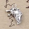 howling wolf head charms antique silver howling wolf head charms pendant jewelry making 32*20mm