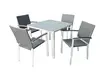 spray stone dining set, brushed alum. frame