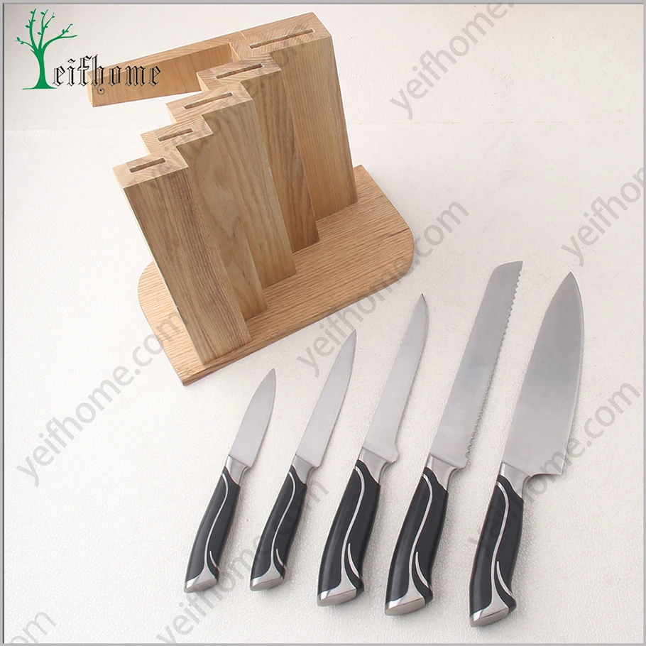 5pcs kitchen forge knife set with magnet block