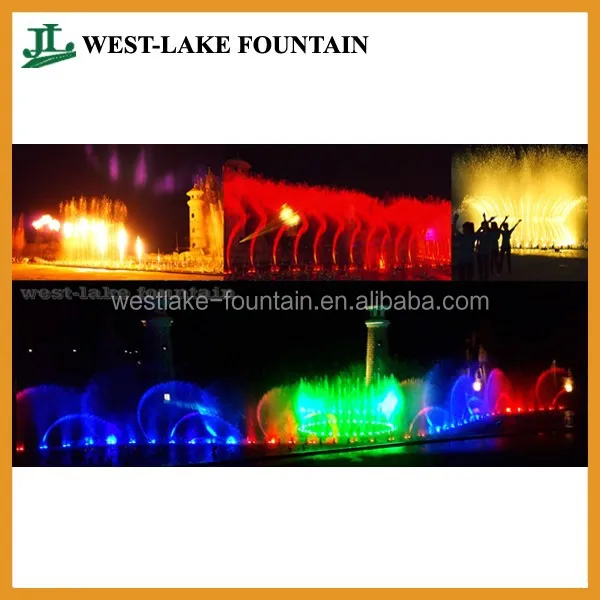 
Large Modern Colorful Music Fountain at Vinpearl Phu Quoc of Vietnam 