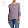 Dropped Stitch Hand Knitted Pure Wool Cashmere Cable Pullover Sweater