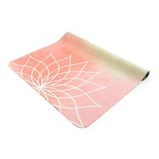 Custom printed suede yoga mat,natural yoga mat,natural rubber yoga mat