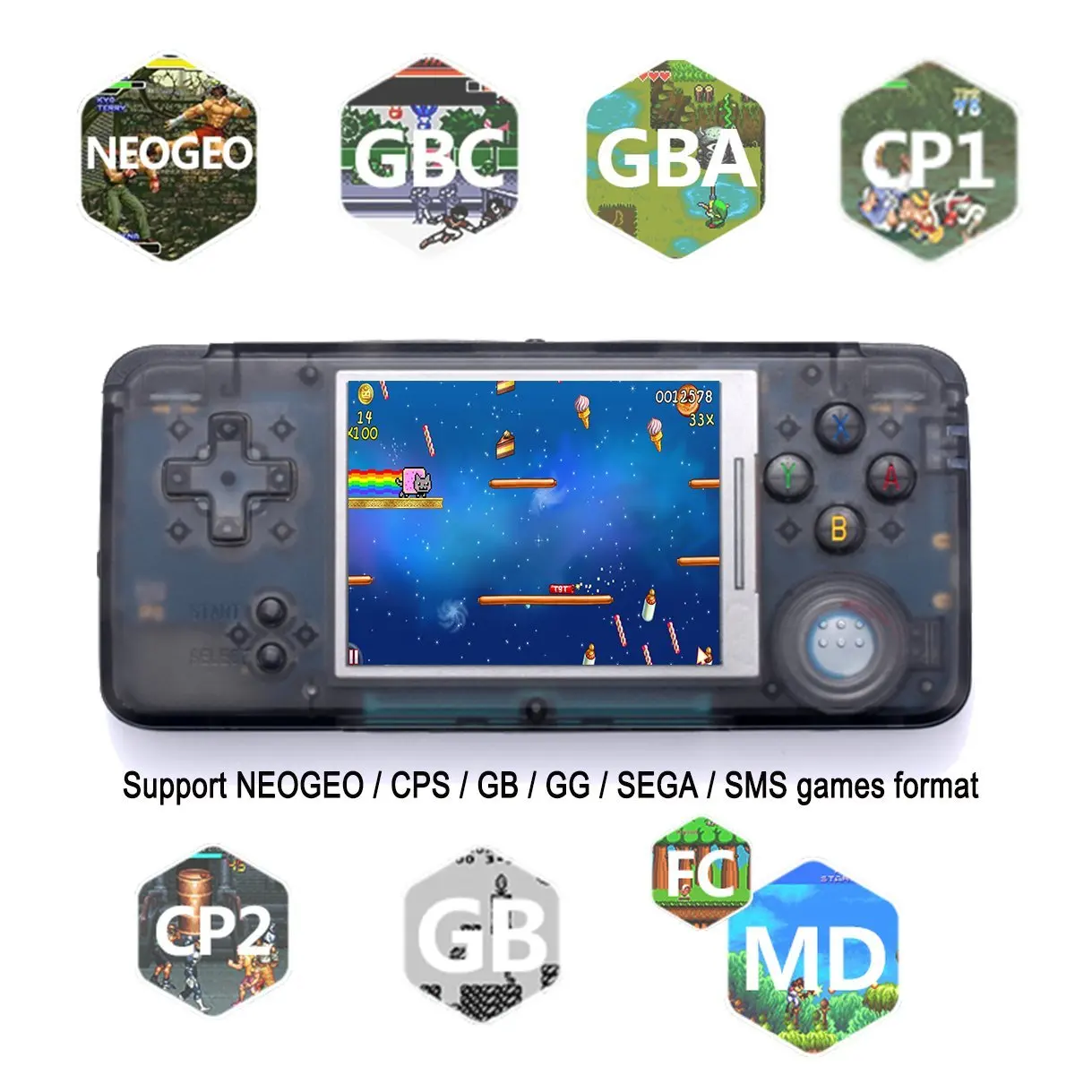 64 Bit Best New Portable Handheld Video Game Consoles With 3000 Mix