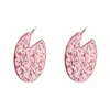 2019 European and American Fashion Exaggerated Geometric G Shape 5 Color Gold Foil Acrylic Acetate Earrings