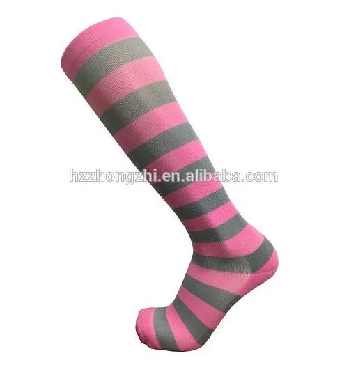 colorful knee high striped compression socks 20-30mmHg
