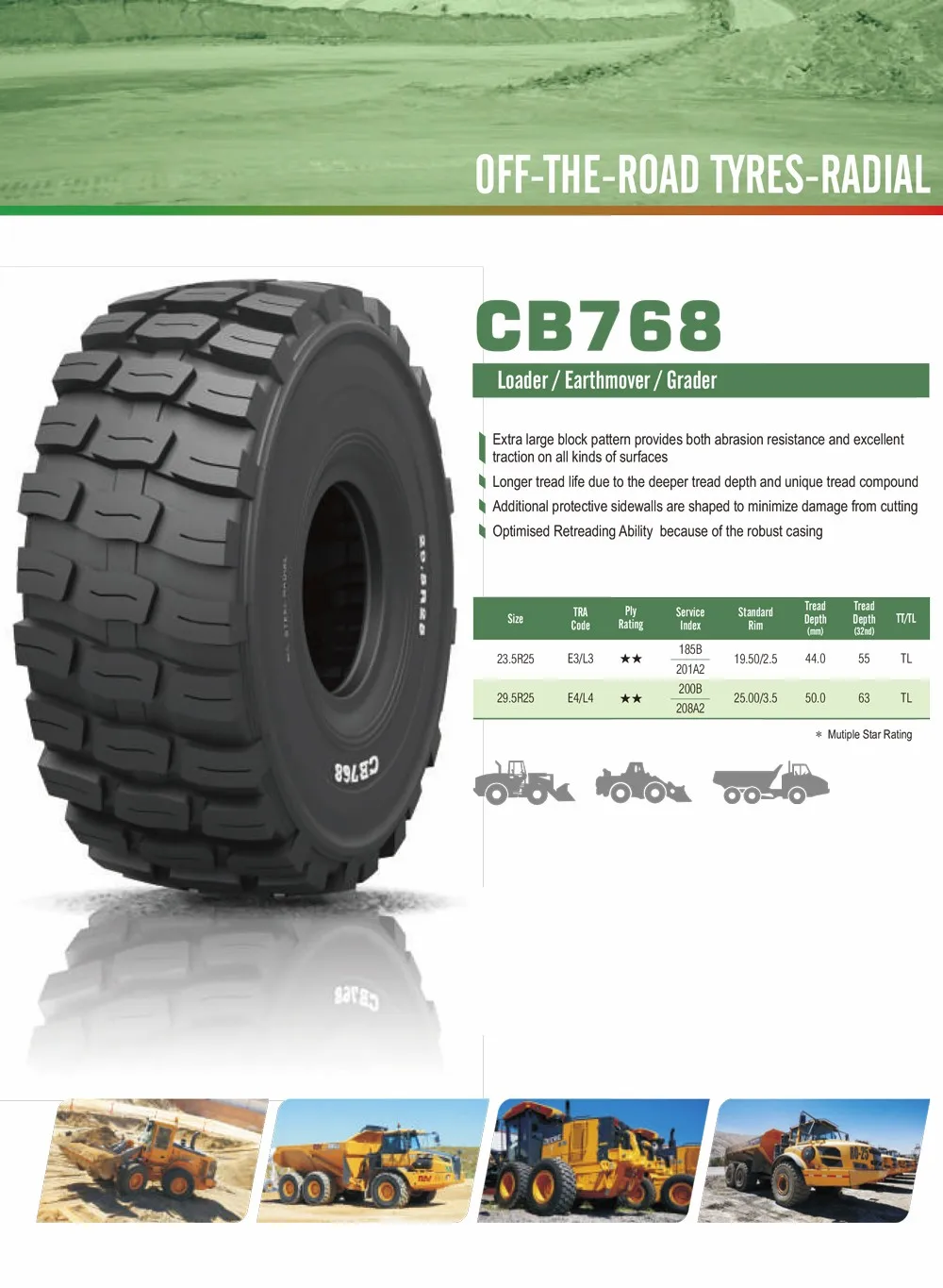 Westlake Goodride Cb768 23 5r25 29 5r25 E4 Loader Earthmover Grader Tyre Radial Off The Road Tl Otr Tires Buy Otr Tire Grader Tire Loader Tire Product On Alibaba Com