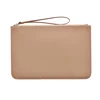 women wrist strap saffiano zip pouch clutch bag with card slots and zip pocket