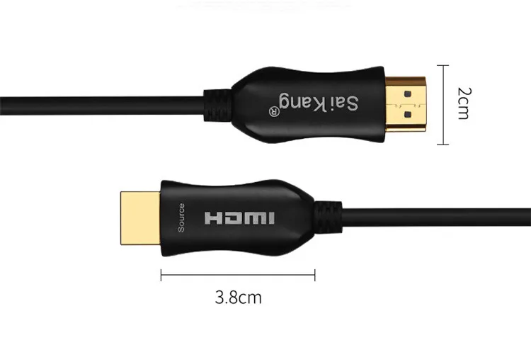 SaiKang gold-plated metal shell electrical hdmi cable 4k 25m 50m 100m 200 meter optical fiber hdmi cable 4k - ANKUX.COM