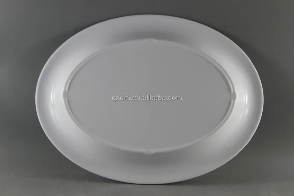 14 Inch Melamine Oval Plate,Oval Shape Melamine White Plate