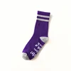 Custom Wholesale Simple Design Men Socks 100% Cotton Unisex Funny Saying Knitting Word Happy Socks men WISH Hot