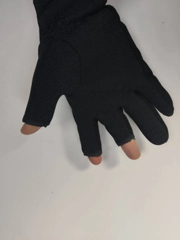 工厂移除拇指索引和中指提示黑色 spearfishing 钓鱼手套