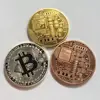 bitcoin zinc iron brass pressing gold silver copper cryptocurrency coins