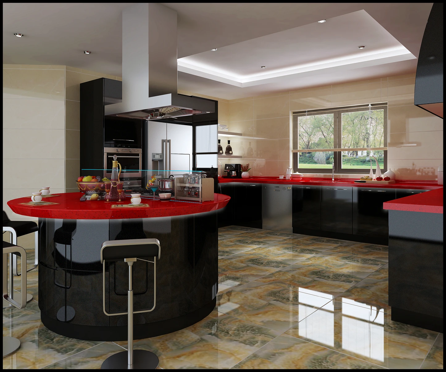 High Glossy Black Lacquer Modular Kitchen Cabinets - Buy Modular