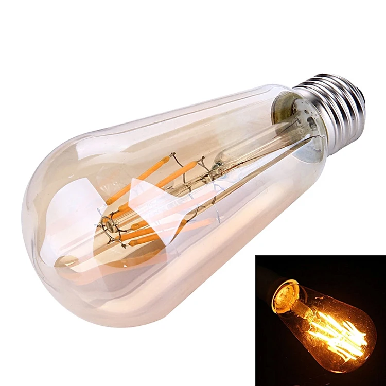 ST64 E27 Antique dimmable edison vintage led filament lampara light Bulb