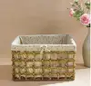 Hot sale square shape woven storage basket bread box