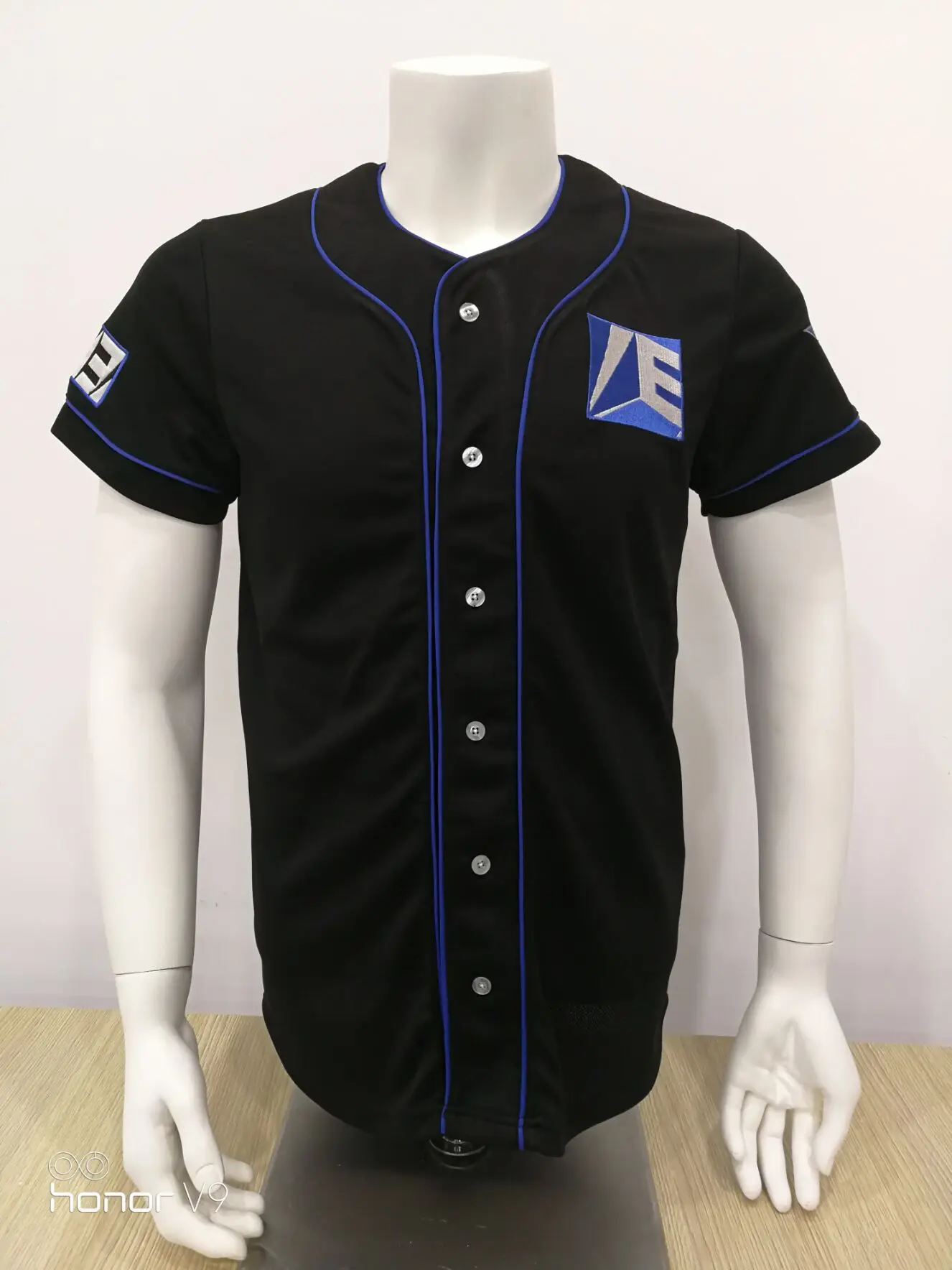 Source black 100% polyester baseball jersey with blue piping blank baseball  jerseys wholesale custom baseball jersey shirts on m.