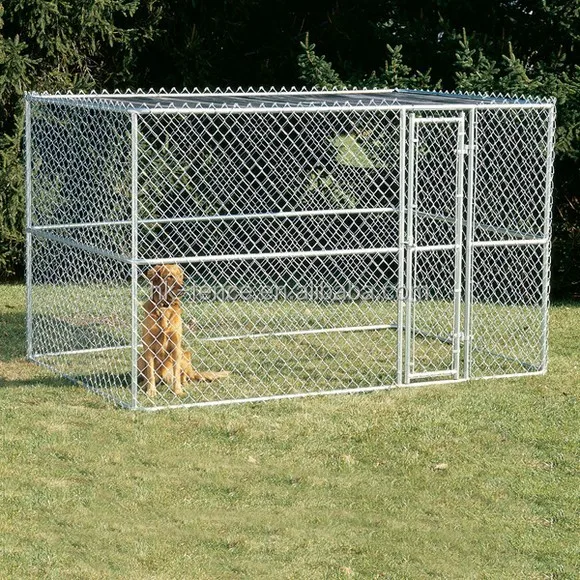 chain link dog run with roof