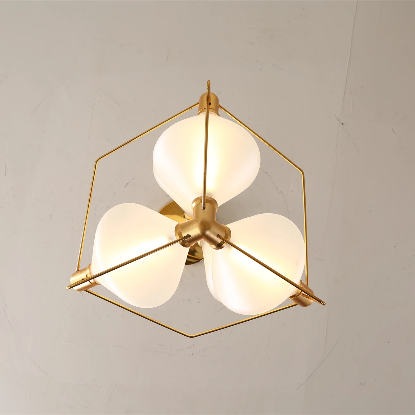 modern residential nodic personality Glass metal bedroom warm white chandeliers pendant light