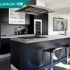 Best selling black kitchen cabinets and kitchen island with seating