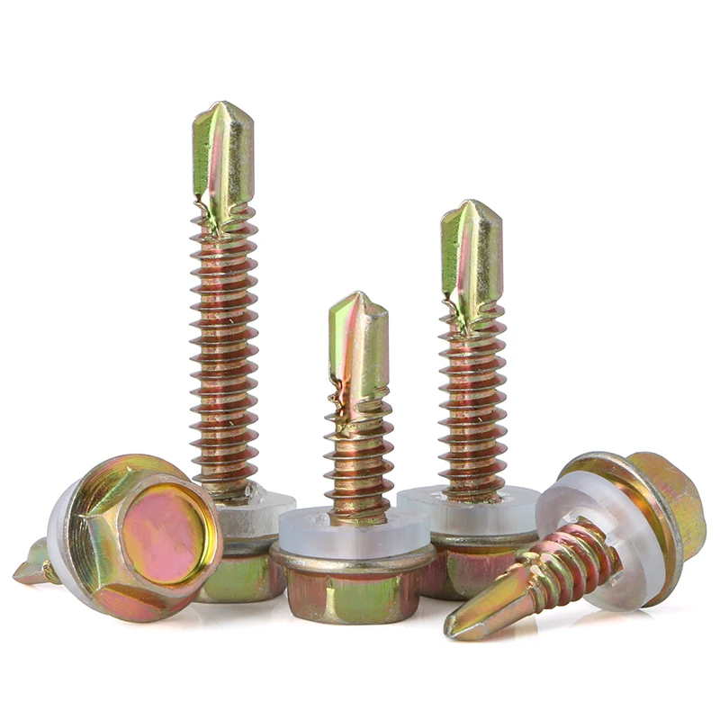 Винт самонарезающий шайбой. Болт со сверленой под фиксацию проволокой. drilling screws. цена самосверляющегося винта.