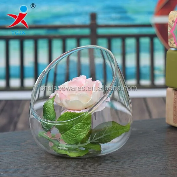 High Quality Hand Blown Borosilicate Glass Vase Candle Holder For