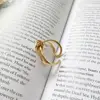 Japan and Korea style Knotting opening gold plated S925 Sterling silver ring