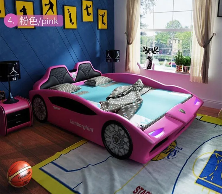 Leather fancy car stylish children bed