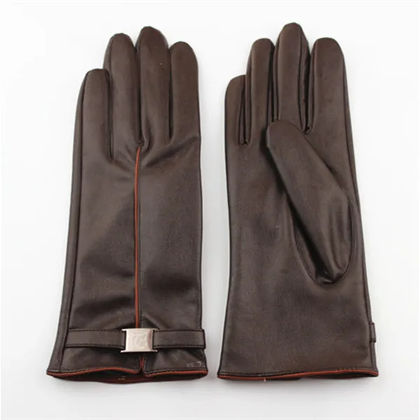 Imitation leather wholesale winter gloves for gilrs