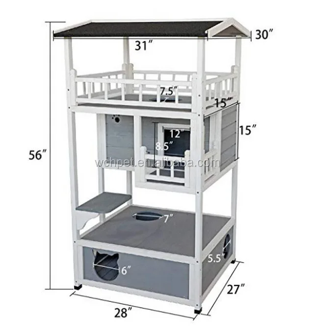 31 L X 30 W X 56 H屋外キャットハウス理想的なキャットシェルター3階建ての耐候性ペットハウス Buy 安い猫ハウス 高級猫 ハウス 木造住宅 Product On Alibaba Com