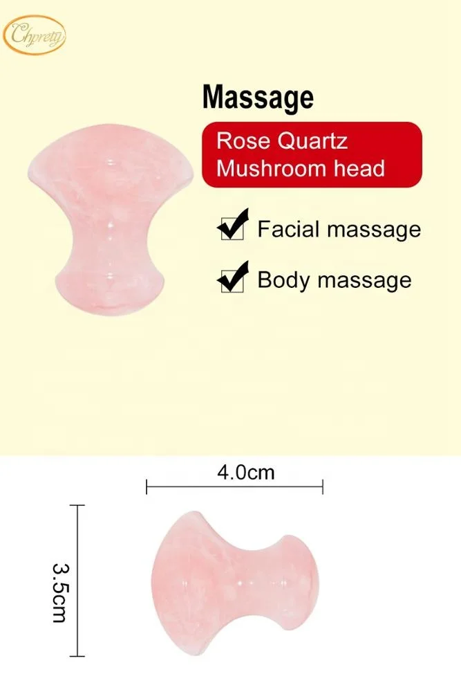Mushroom Jade Roller Therapy Natural jade Derma facial roller Neck Healing Slimming Massager Rose Quartz Lift Skin Tools