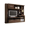 Factory cheap price simple tv stand modern design wood tv cabinet with bookshelf storage cabinets