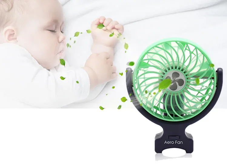 Promotion Gift Mini Handle Rechargeable Fan With Logo Printed