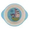 2019 New Product Children's tableware bamboo fiber set 5-pieces baby green tableware plate fork spoon bowl gift box tableware