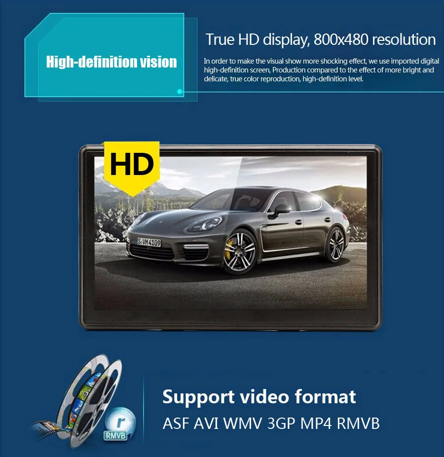 Truck SAT NAV GPS Navigation 7 inch Capacitive GPS Smart Voice Reminder 8 GB ROM 256 MB Global Navigation Satellite System