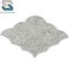 Carrara white marble fish scale scallop fan patterns mini mosaic tile