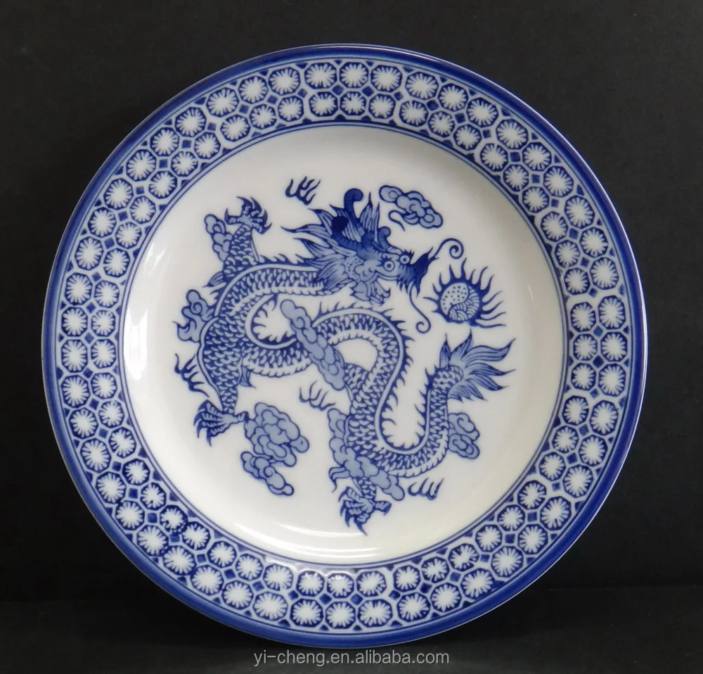 Dragon Hand Painted Blue And White Porcelain Plate - Buy Plate,Hand ...