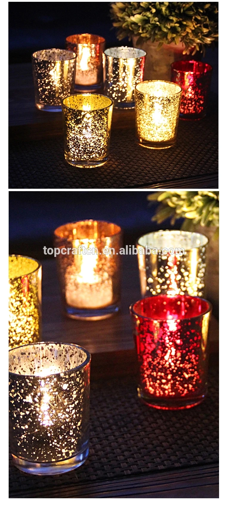 Rose Gold Votive Candle Holders Set Of 12 Mercury Glass Tealight Candle