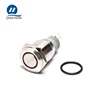 16mm flat head ring illuminated red 12V 2NO2NC metal push button