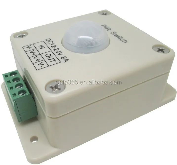 PIR Switch 8A PIR Motion Sensor DC 12-24V For LED Strip Light Bulb Infrared 