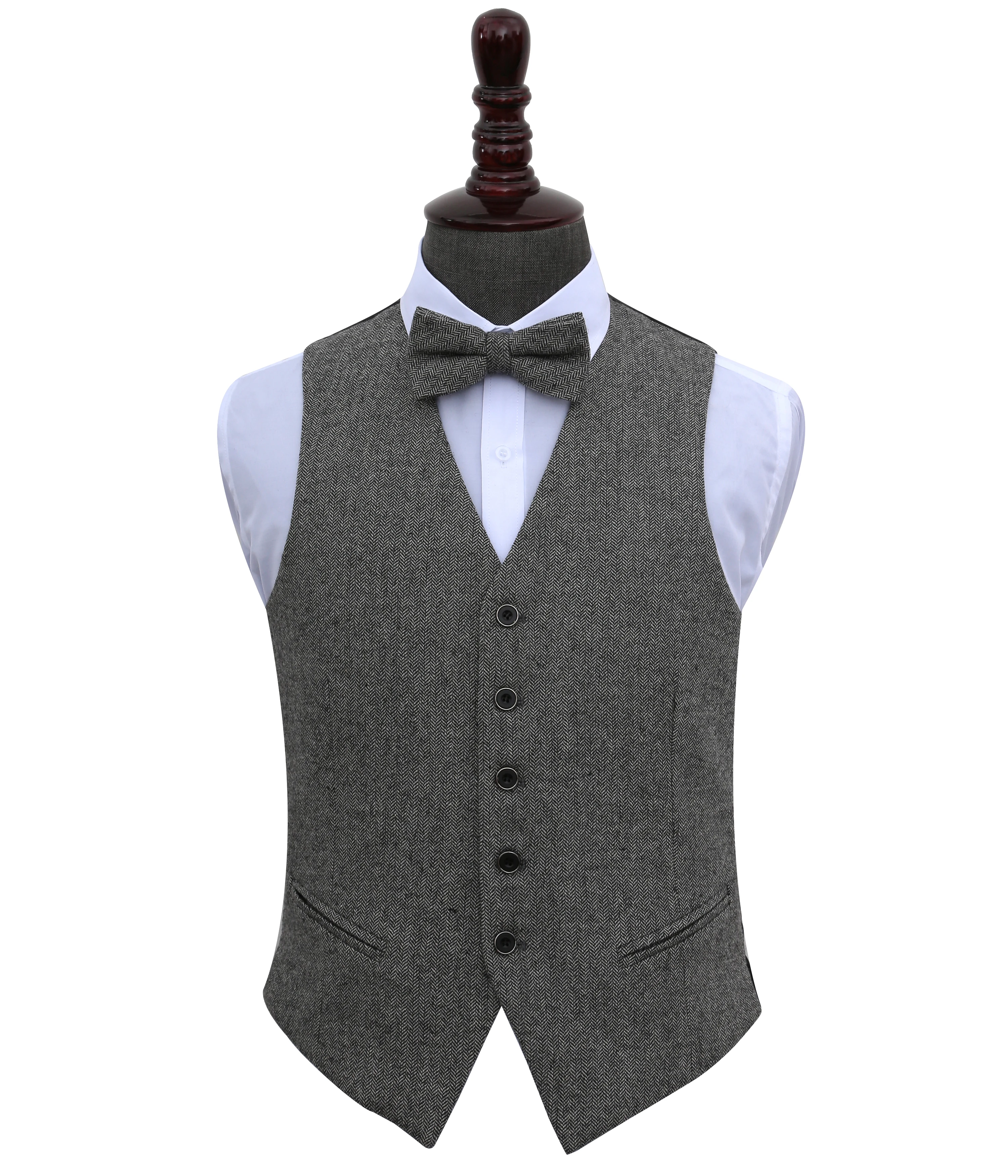 
Newest Design Luxury Handsome High Quality Wool Grey Mens Formal waistcoat 