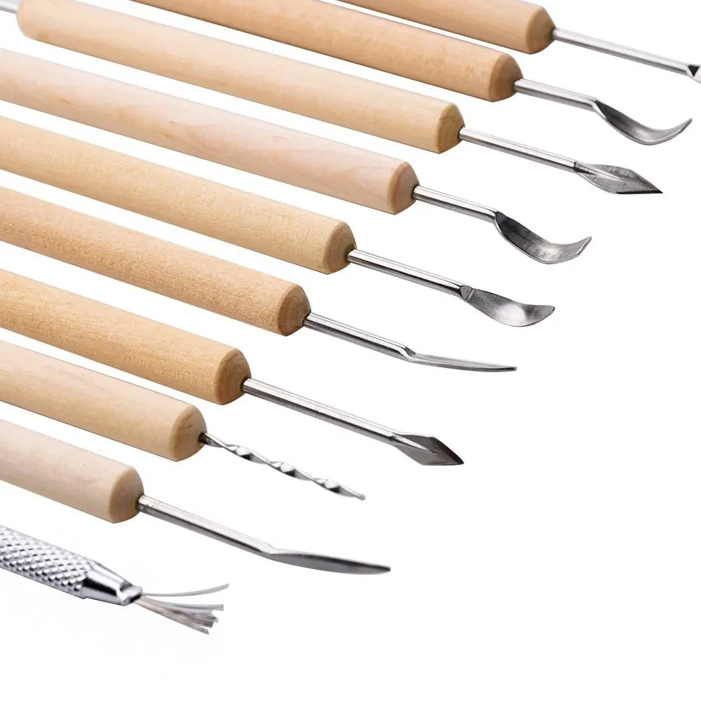 11 Pcs Wooden Handle Clay Pottery Sculpting Tools Buy Clay Modeling