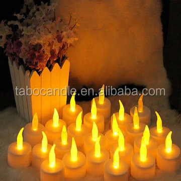 Battery LED Warm White Tea Light Candle with Timer -12 packs