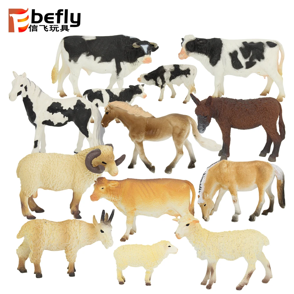 Bulk Kids Plastic Horse Cow Sheep Goat Donkey Animal Figure Farm Play