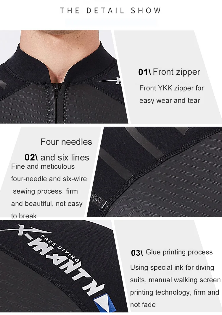 2019 Customized 3mm Full Sleeves Light Diving Wetsuit Neoprene Fabric Freediving Wetsuit