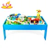Funny kids 88 pieces wood train table for wholesale W04C061