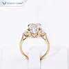 Tianyu customized 14k/18k yellow gold ring 8*10 cushion crushed ice cut moissanite engagement wedding lady ring