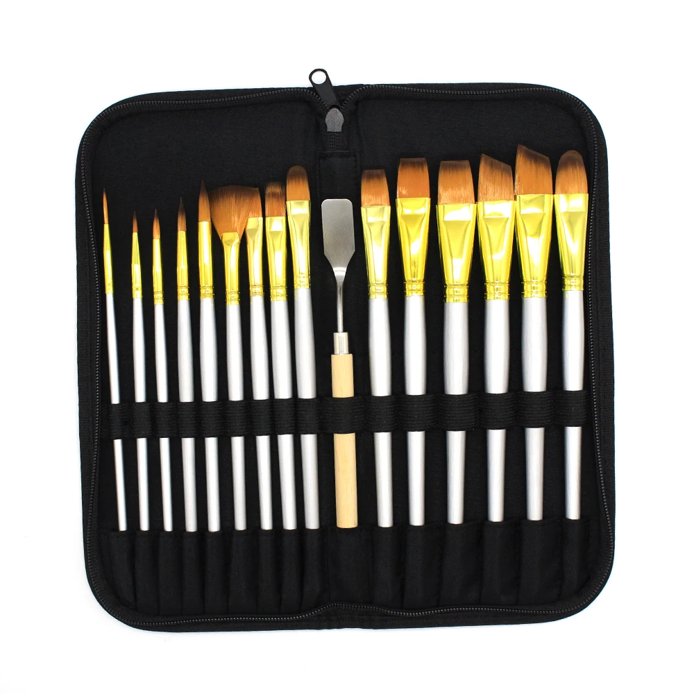 Different Shapes & Sizes Artist Paint Brush Set With Free Painting
