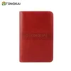 TongKai A5 Leather Business Conference Zippered Ring Binder Pen Loop