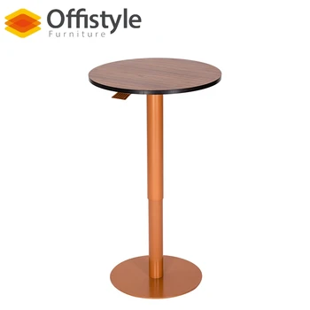 Height Adjustable Standing Round Bar Table Sit Stand Workstation - Buy ...