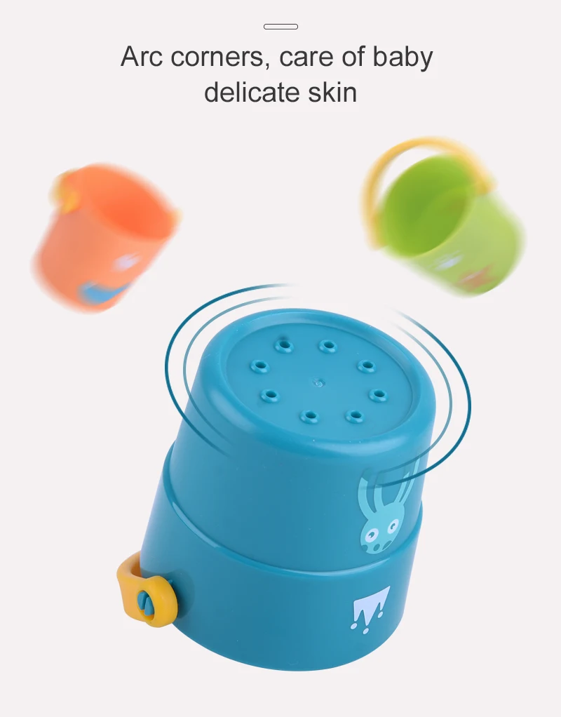 3pcs Bath Shower Play Stacking Bucket Cups Toy Water Game For Baby
